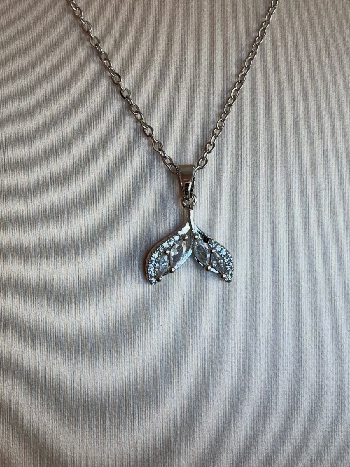 Dazzling Mermaid Tail Necklace, Cubic Zirconia (3 Colors)
