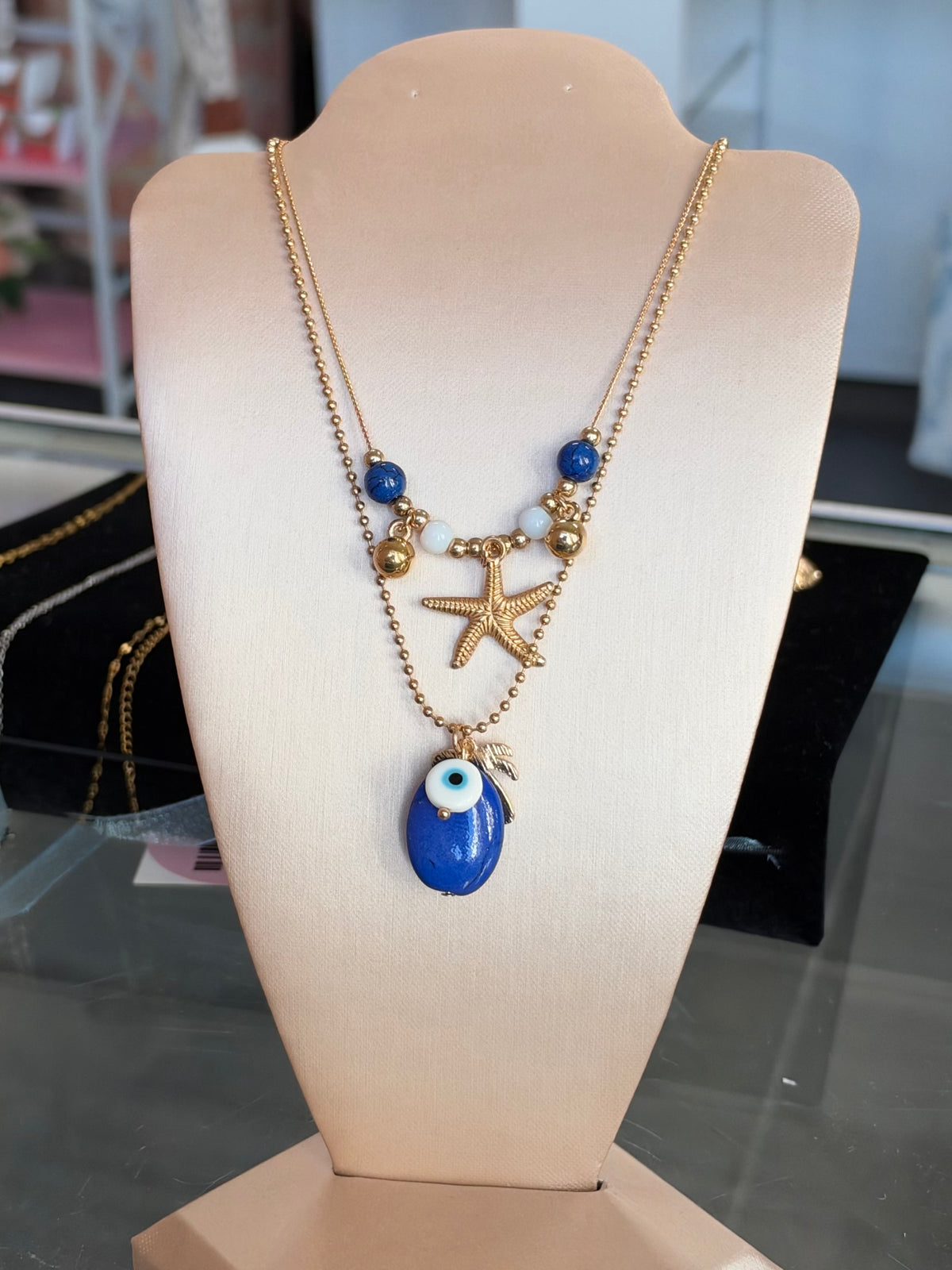 Beachcomber Blue 2 Strand Necklace