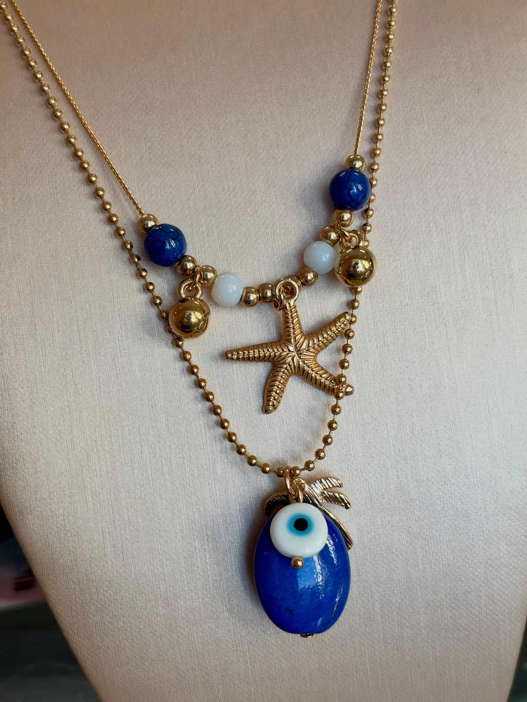 Beachcomber Blue 2 Strand Necklace