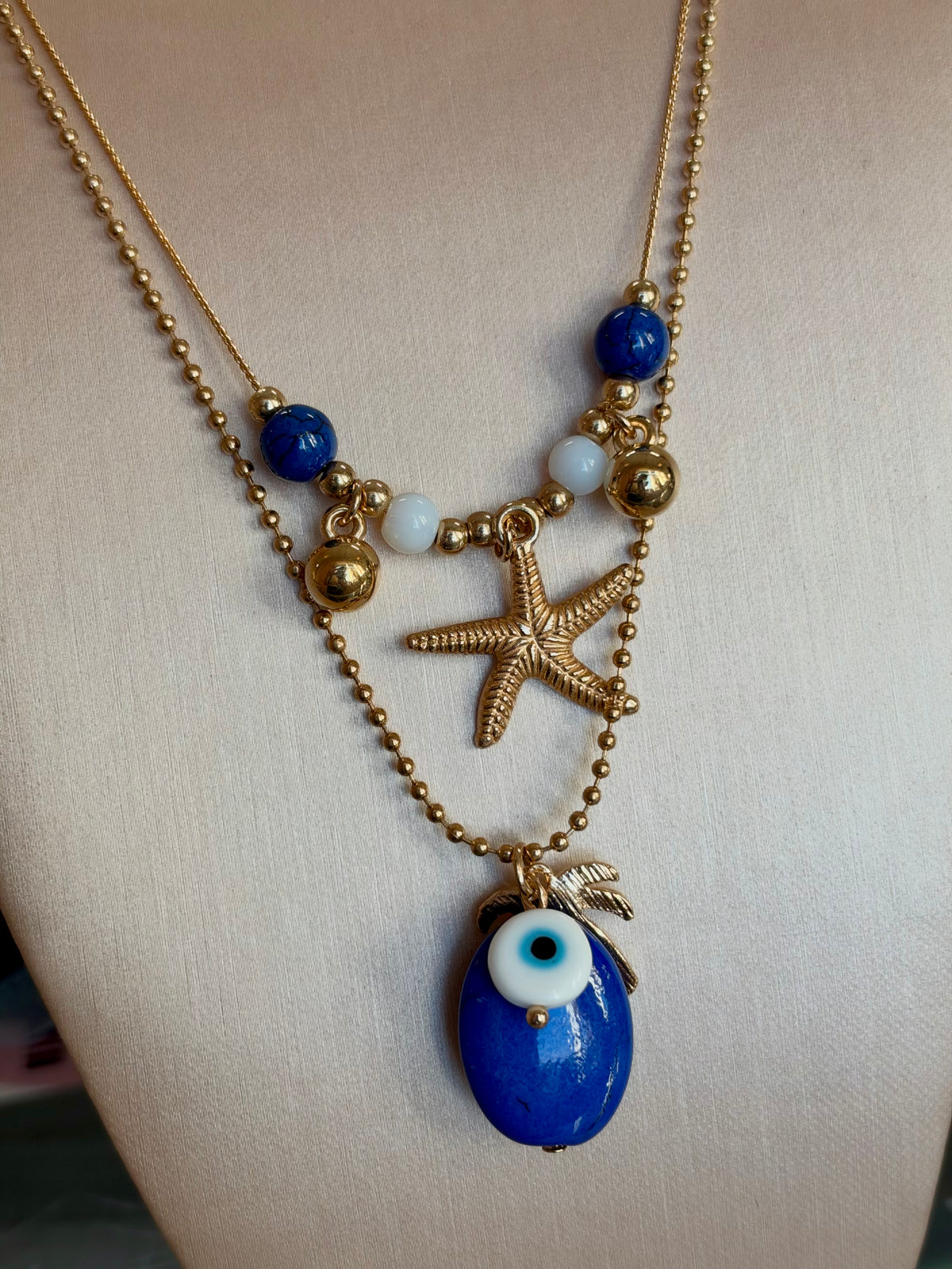 Beachcomber Blue 2 Strand Necklace