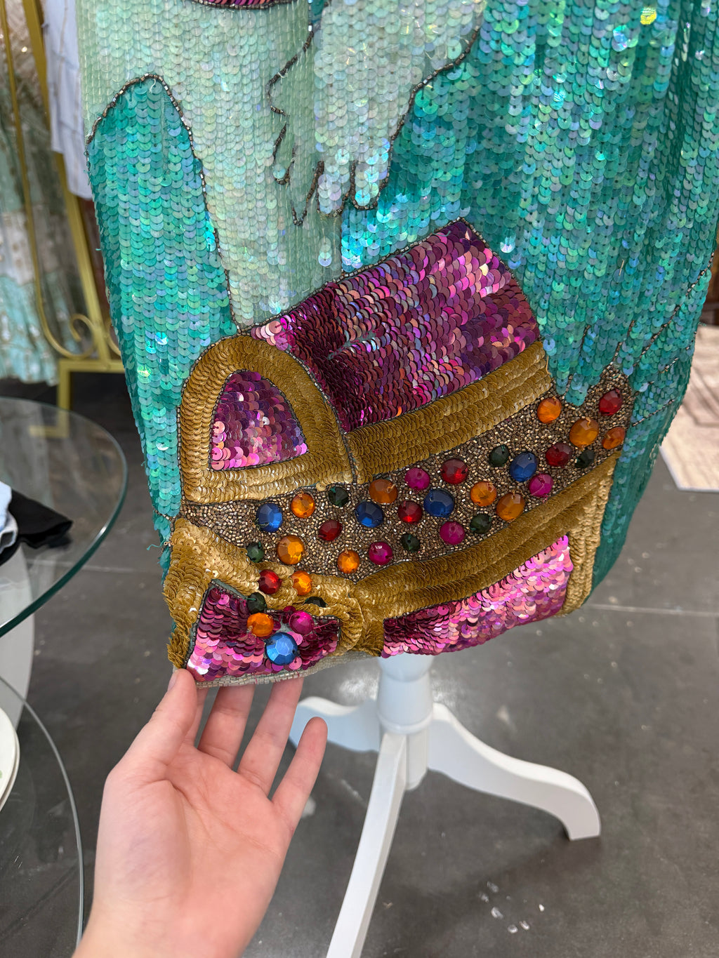 Philippe Albert 1980s Vintage Sequin Scuba Treasure Dress - Lemonade Mermaid
