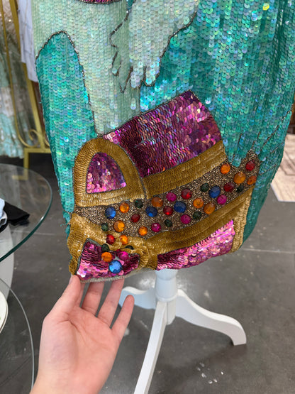 Philippe Albert 1980s Vintage Sequin Scuba Treasure Dress