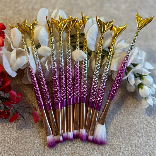 Mermaid Makeup Brush Set (10 pieces)