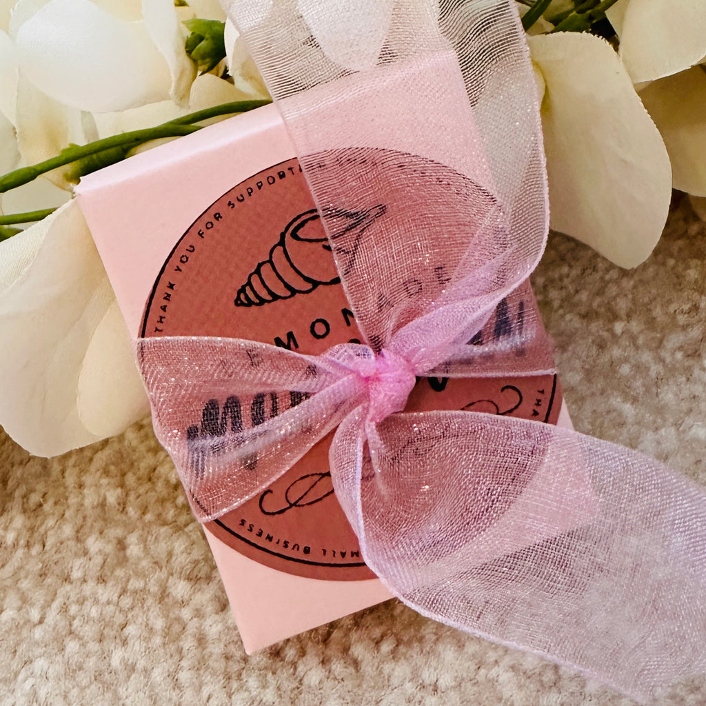 Pink Bow Love Heart Earrings