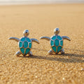Small, 'Silver' Sea Turtle Earrings - Lemonade Mermaid