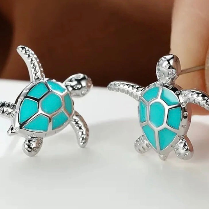 NEW! Small, 'Silver' Sea Turtle Earrings