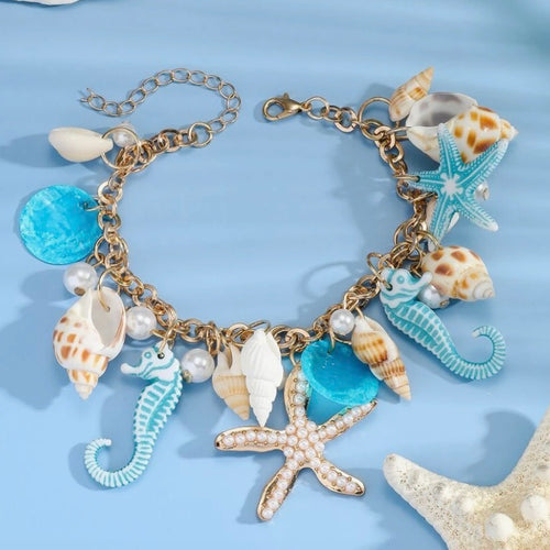 Beach Party Blue Seahorse Bracelet - Lemonade Mermaid