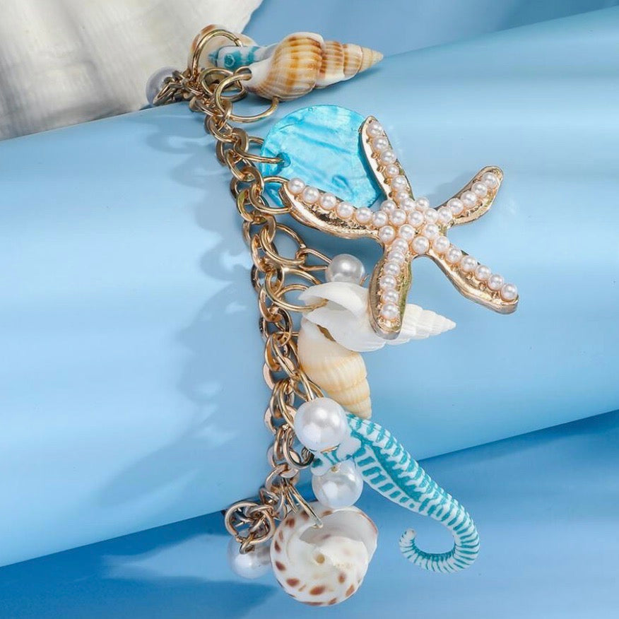 Beach Party Blue Seahorse Bracelet