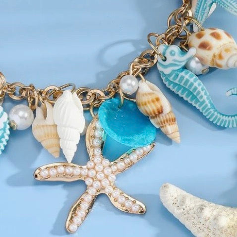 Beach Party Blue Seahorse Bracelet