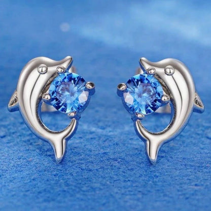 Tiny 'Silver' Dolphin Earrings