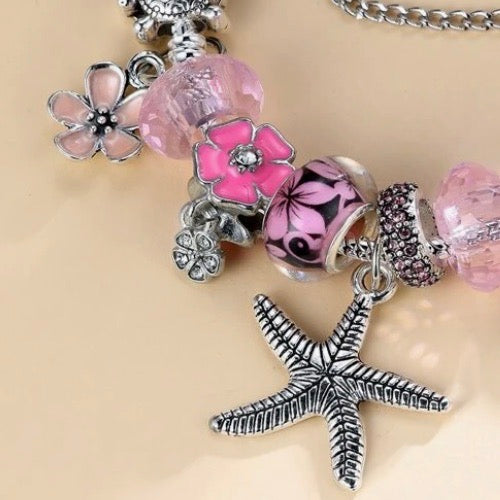Pink Sea Flowers Bracelet - Lemonade Mermaid