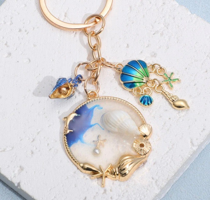 Round Scenic Shellebration Keychain