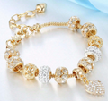 Shimmering Gold Sand Charm Bracelet, Cubic Zirconia - Lemonade Mermaid