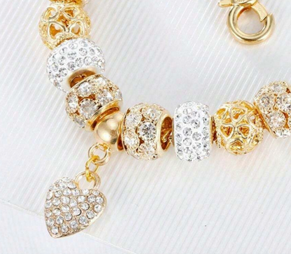 Shimmering Gold Sand Bracelet, Cubic Zirconia