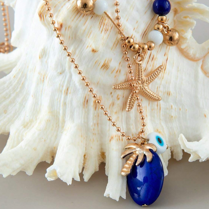 Beachcomber Blue 2 Strand Necklace
