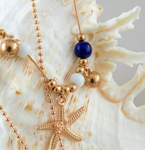 Beachcomber Blue 2 Strand Necklace