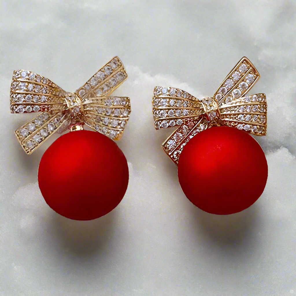 Red Bow Earrings (2 styles) - Lemonade Mermaid