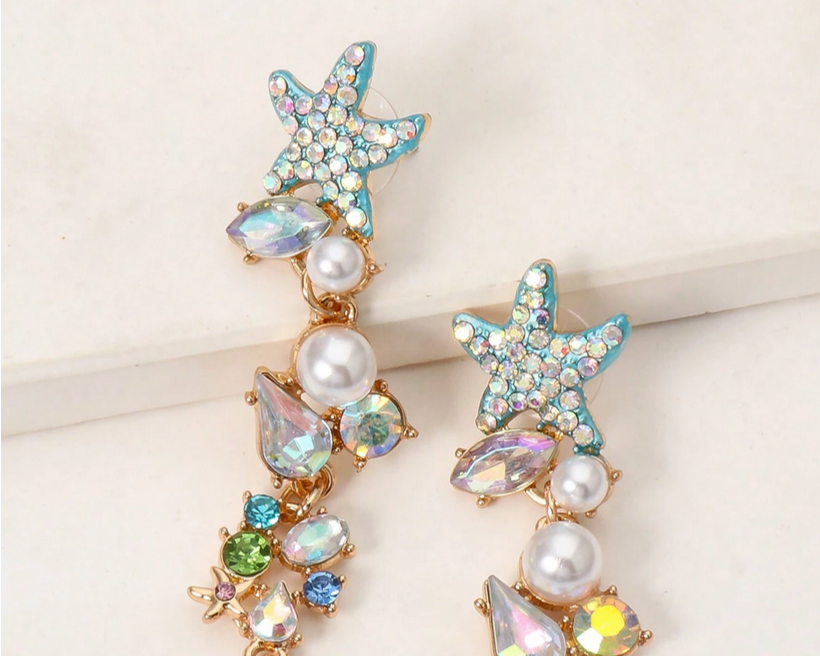 Starfish Stardrop Earrings - Lemonade Mermaid