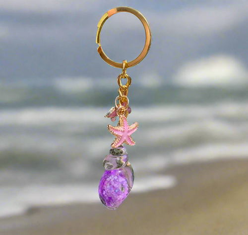 Acrylic Shell Glow in the Dark Keychain - Lemonade Mermaid