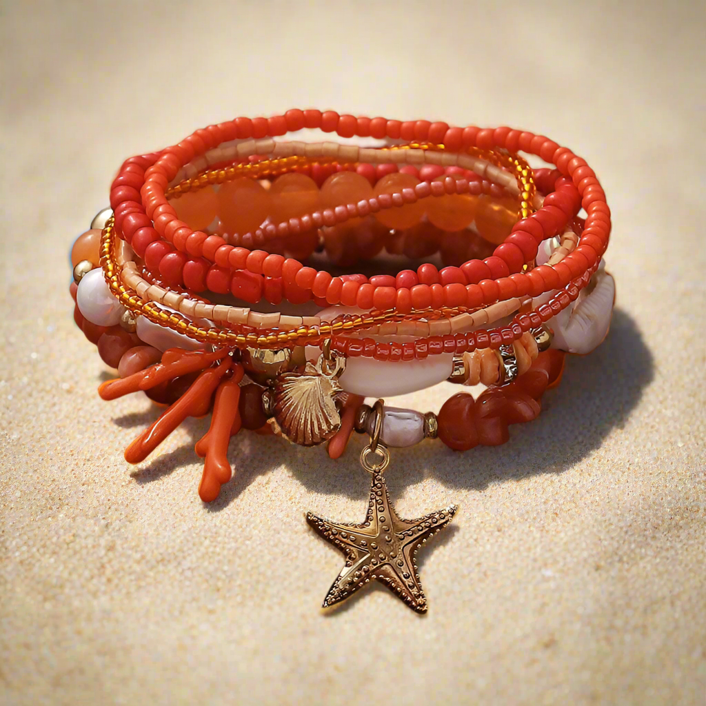 Multi-Strand Beach Bracelet Sets - Lemonade Mermaid