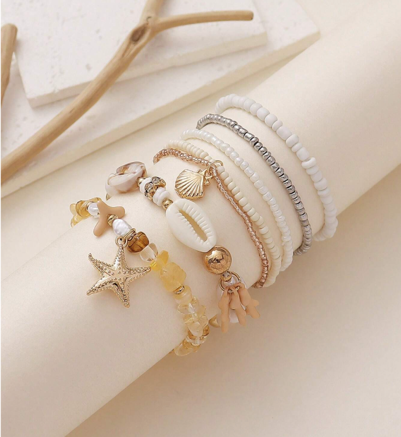 Multi-Strand Beach Bracelet Sets - Lemonade Mermaid