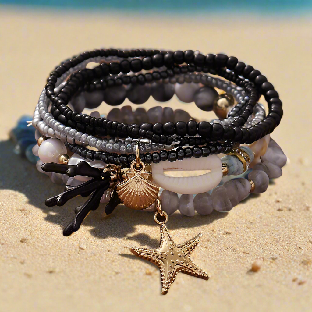 Multi-Strand Beach Bracelet Sets - Lemonade Mermaid