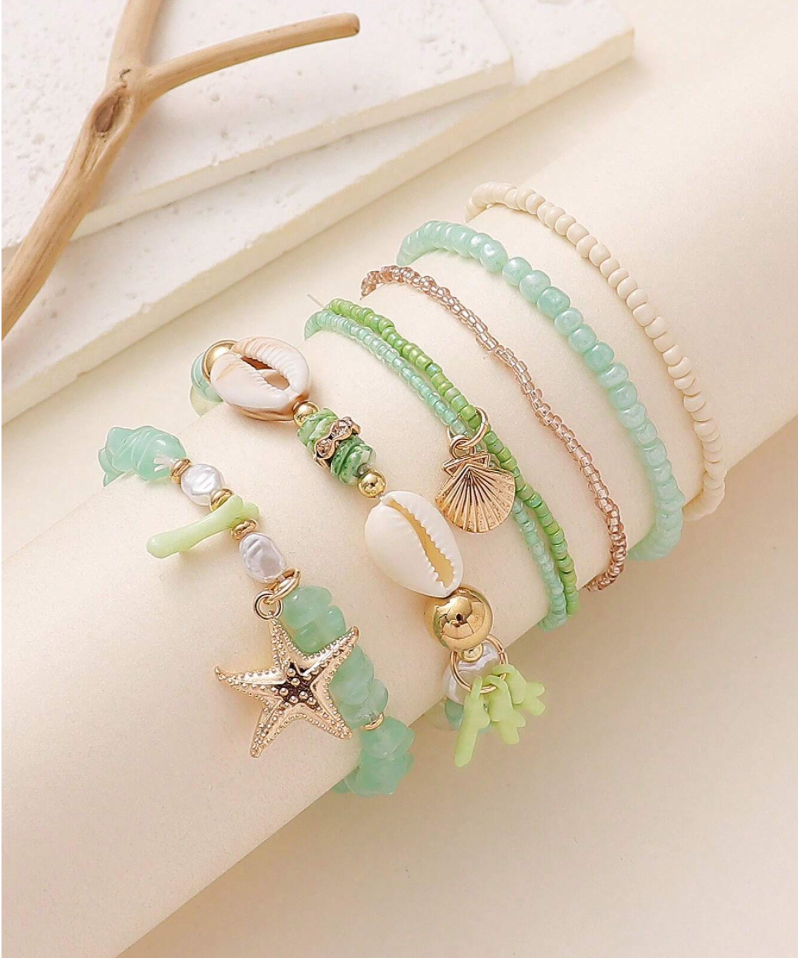 Multi-Strand Beach Bracelet Sets - Lemonade Mermaid