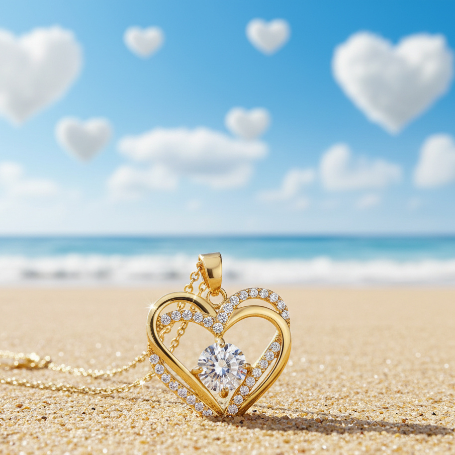True Heart Necklace, Cubic Zirconia (3 Styles) - Lemonade Mermaid