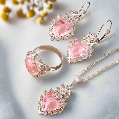 Princess Heart Trio Jewelry Set