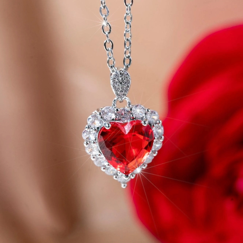 Queen of Hearts Necklace, Cubic Zirconia - Lemonade Mermaid