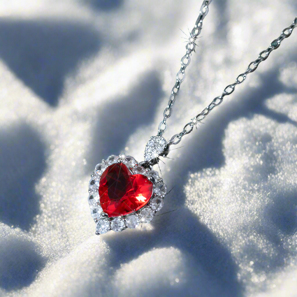 (NEW!) Queen of Hearts Necklace, Cubic Zirconia