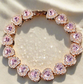 Chain of Hearts Bracelet, Cubic Zirconia (Small) - Lemonade Mermaid