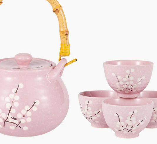 Pink Ume Plum Blossoms Tea Set