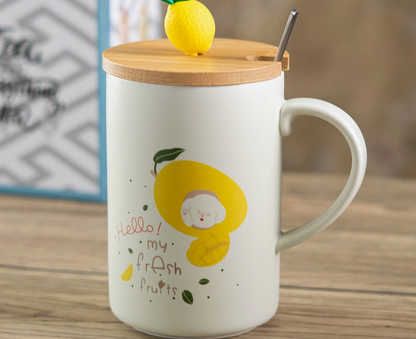 Lemon 12oz Mug, Lid & Spoon