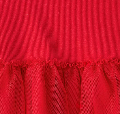 Girls' Red 2-pc w/Heart Leggings