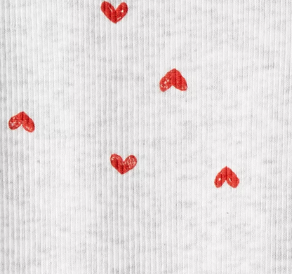 Girls' Red 2-pc w/Heart Leggings