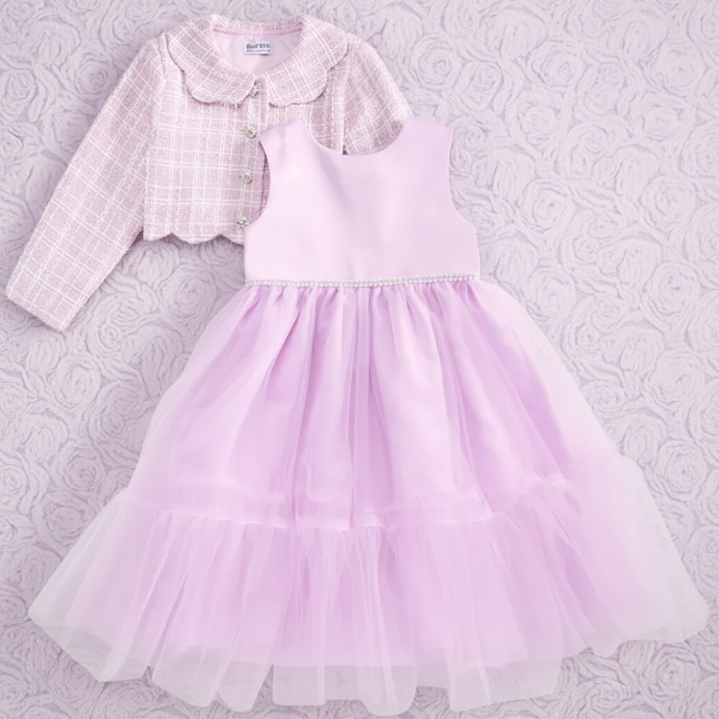 Lilac Audrey Hepburn Tulle Dress & Jacket