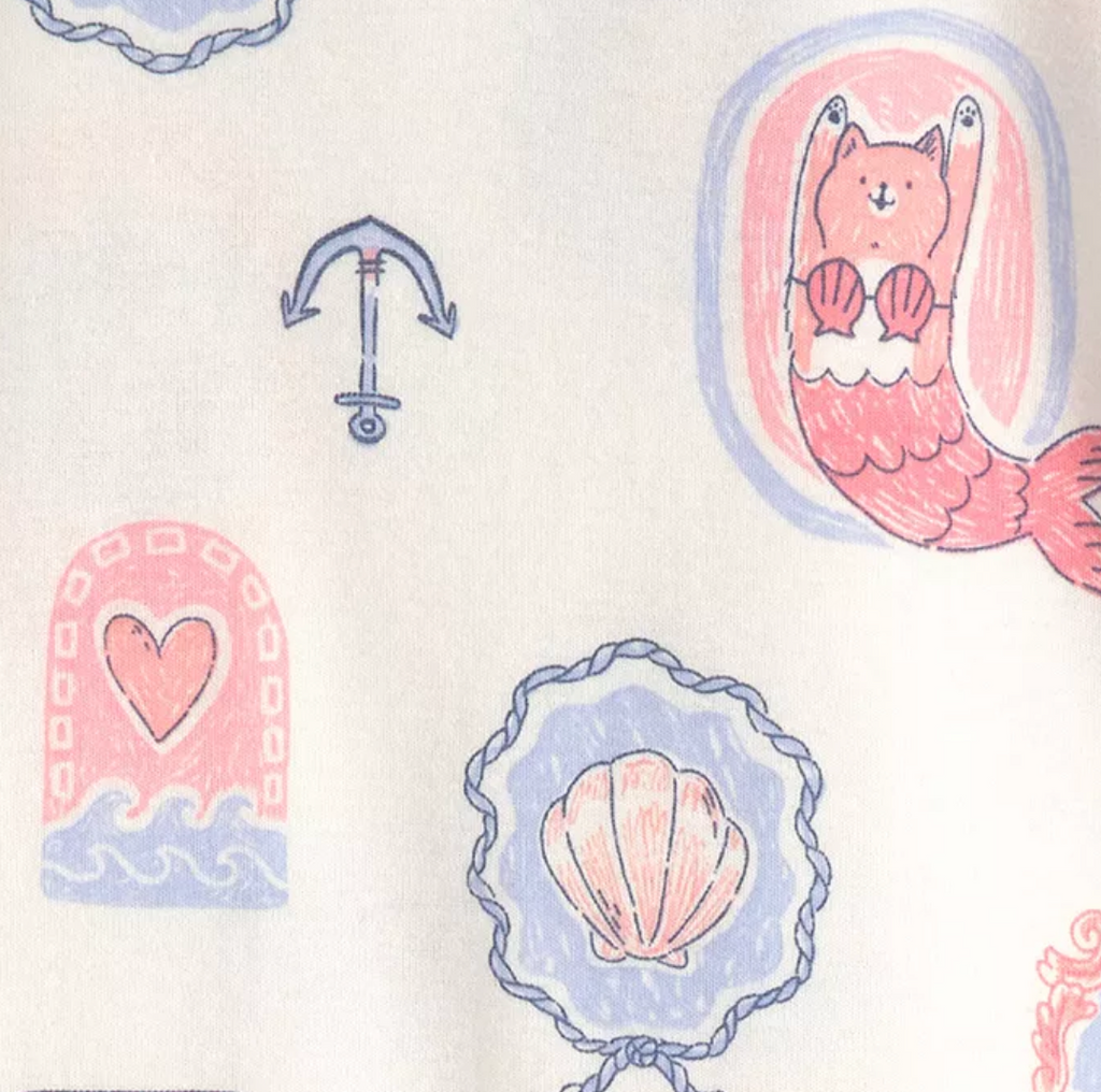 4 Pc. Mermaid Cat PJs Set
