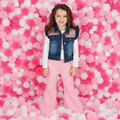 3 pc. Denim Vest Pink Bellbottoms