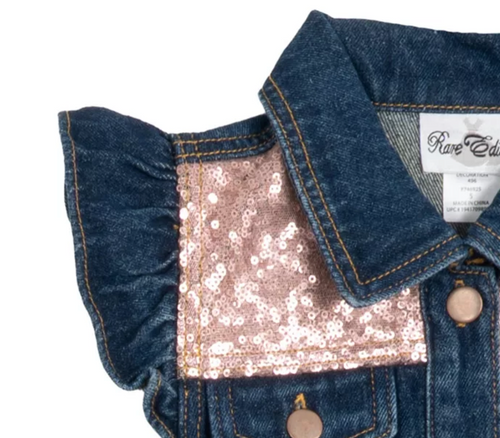 3 pc. Denim Vest Pink Bellbottoms - Lemonade Mermaid