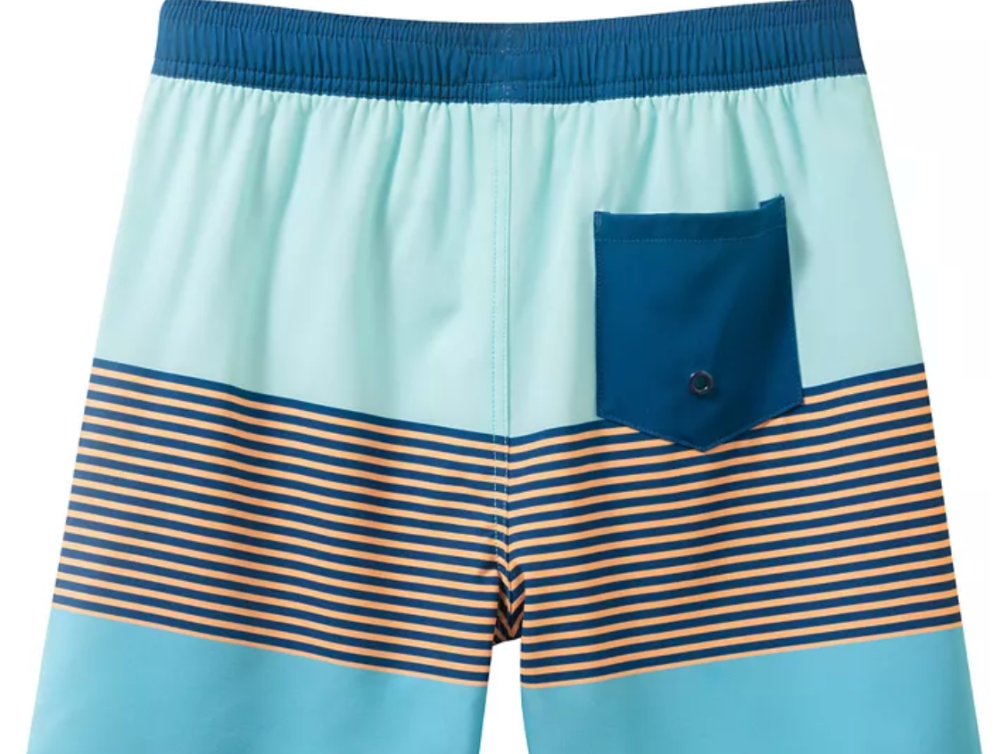 Blue Stripe Swim Trunks