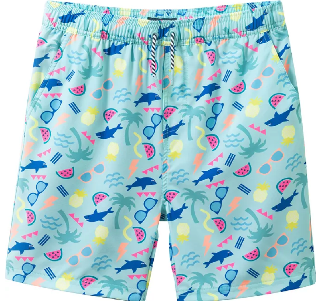 Blue Stripe Swim Trunks