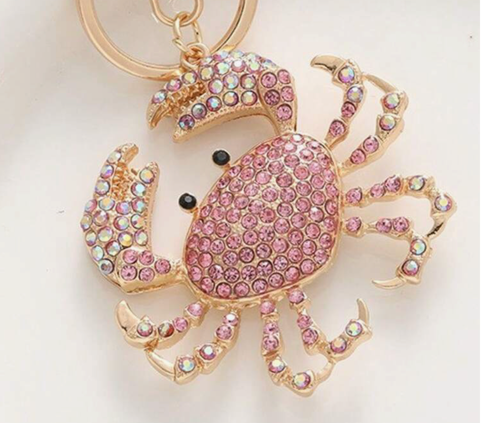 Rhinestone Crab Keychain (3 Colors)