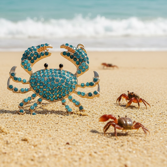 Rhinestone Crab Keychain (3 Colors)