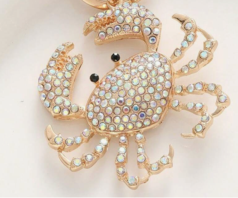 Rhinestone Crab Keychain (3 Colors)