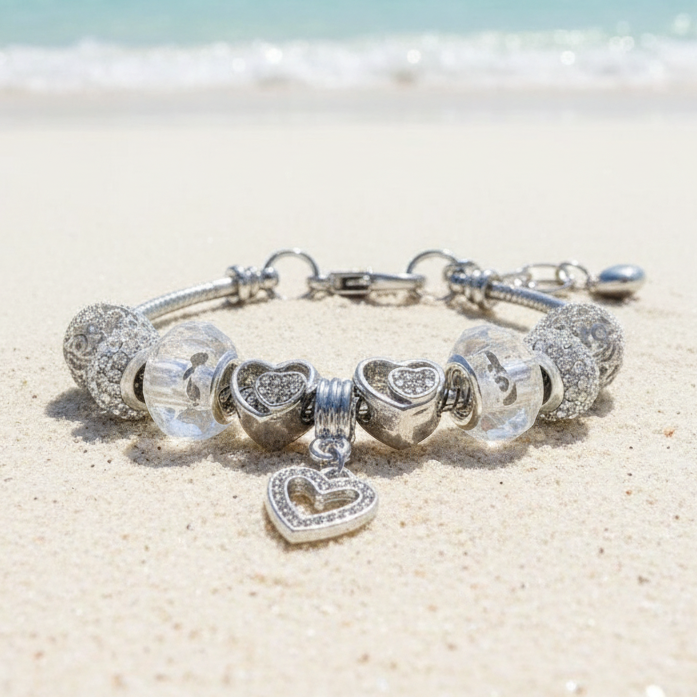 Shimmering Silver Charm Bracelet - Lemonade Mermaid