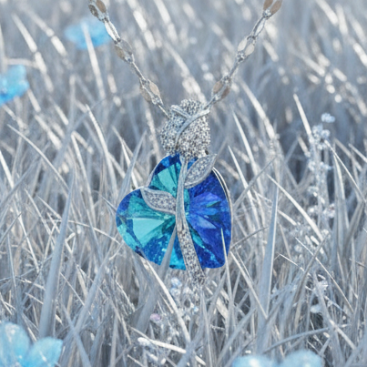 Rose Wrapped Heart Necklace w/Cubic Zirconia - Lemonade Mermaid