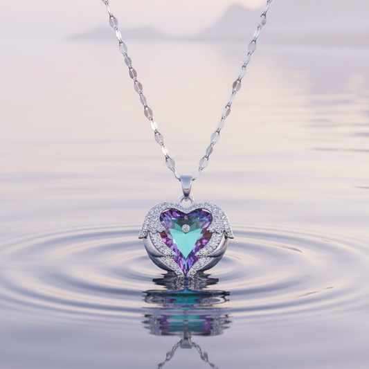 Crystal Facets Heart Necklace