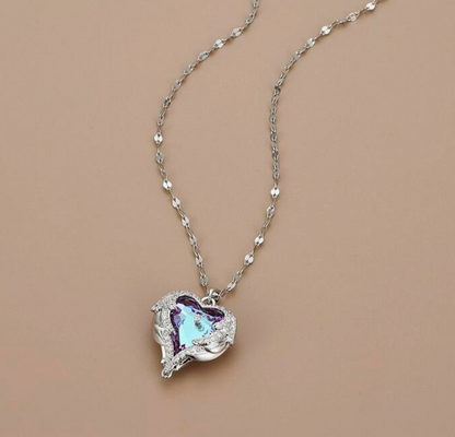 Crystal Facets Heart Necklace