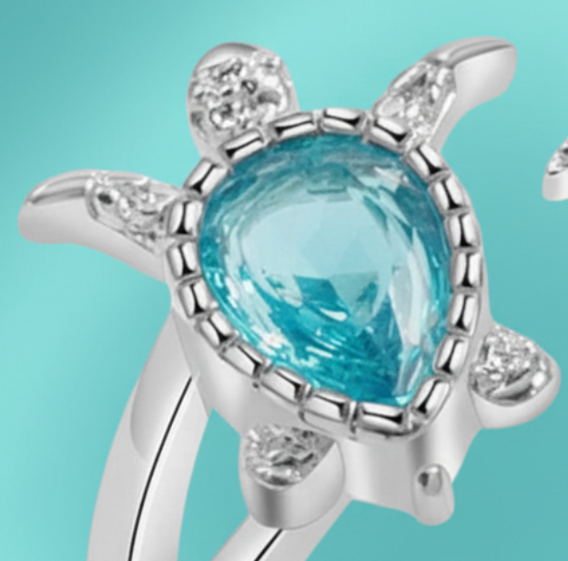 Turtle Starfish Silver Ring